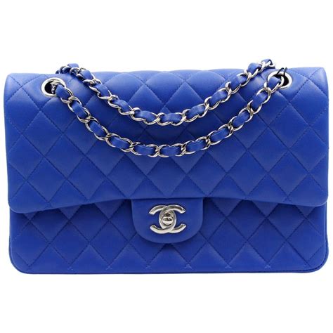 chanel royal blue suede shoulder bag|Chanel lambskin bag.